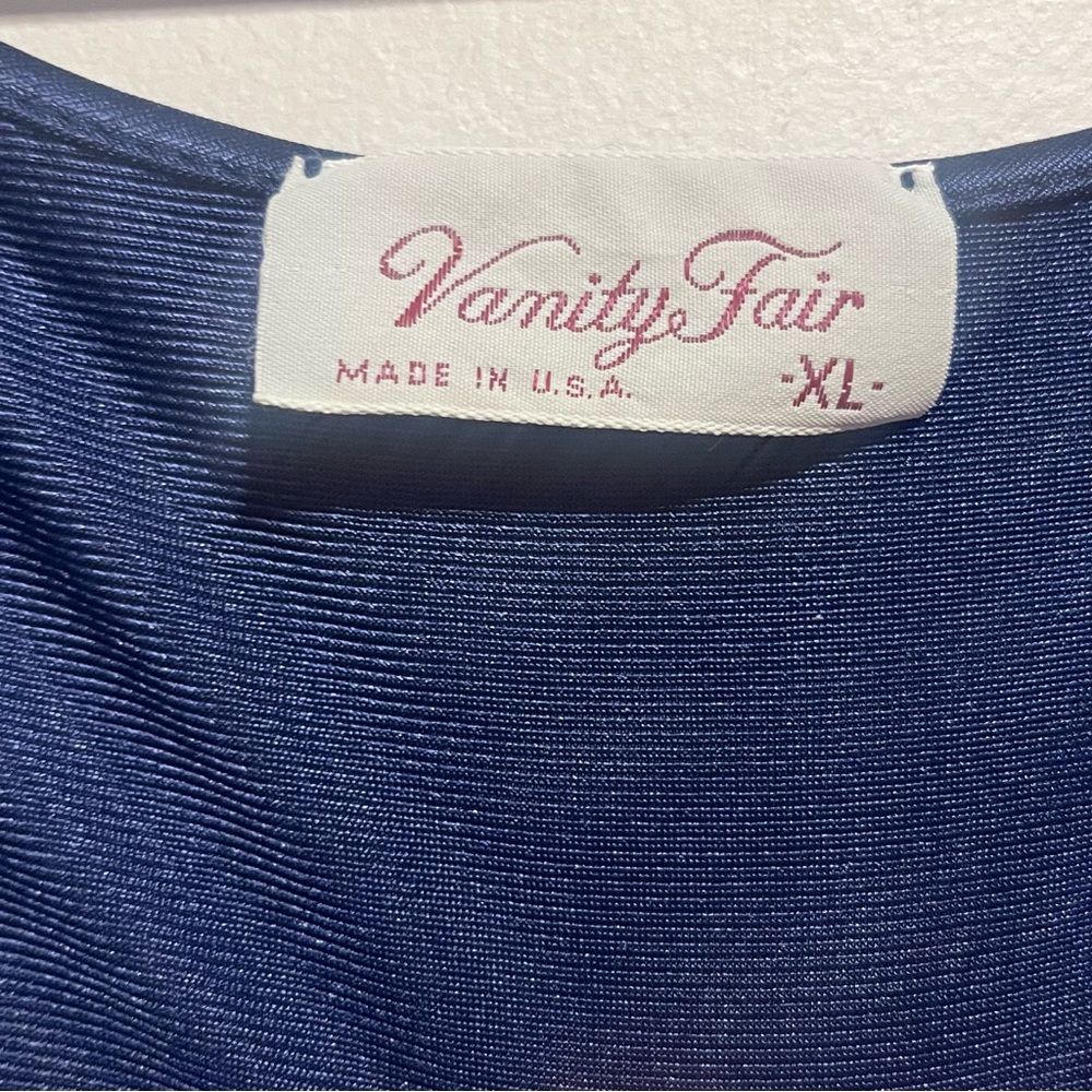 Vintage Vanity Fair Satin Embroidered Nightgown Caftan Cottagecore Slip Dress - Picture 11 of 12